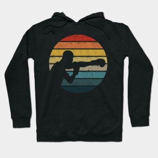 Boxing Boxer Silhouette On A Distressed Retro Sunset product Hoodie